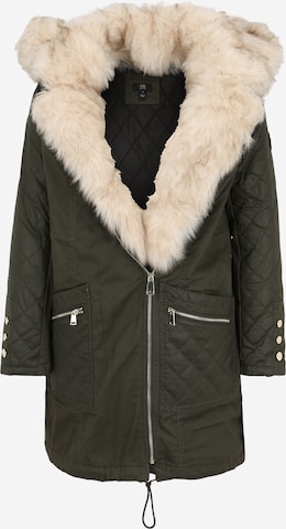 River Island Petite Winter Parka in Green: front