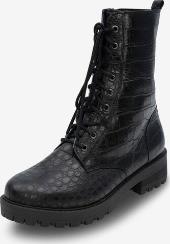 VITAFORM Lace-Up Ankle Boots in Black: front