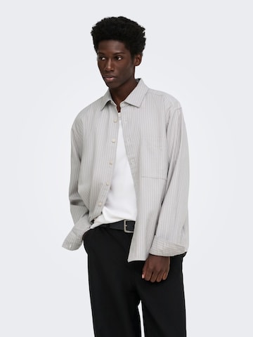 Only & Sons Regular fit Overhemd 'ONSFrome' in Zilver: voorkant