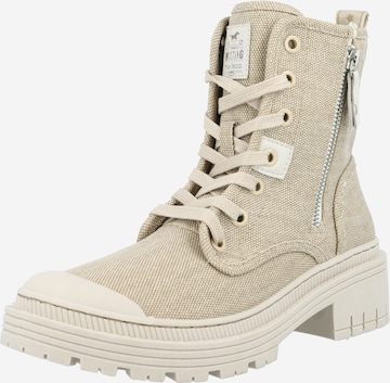 MUSTANG Lace-Up Ankle Boots in Beige: front