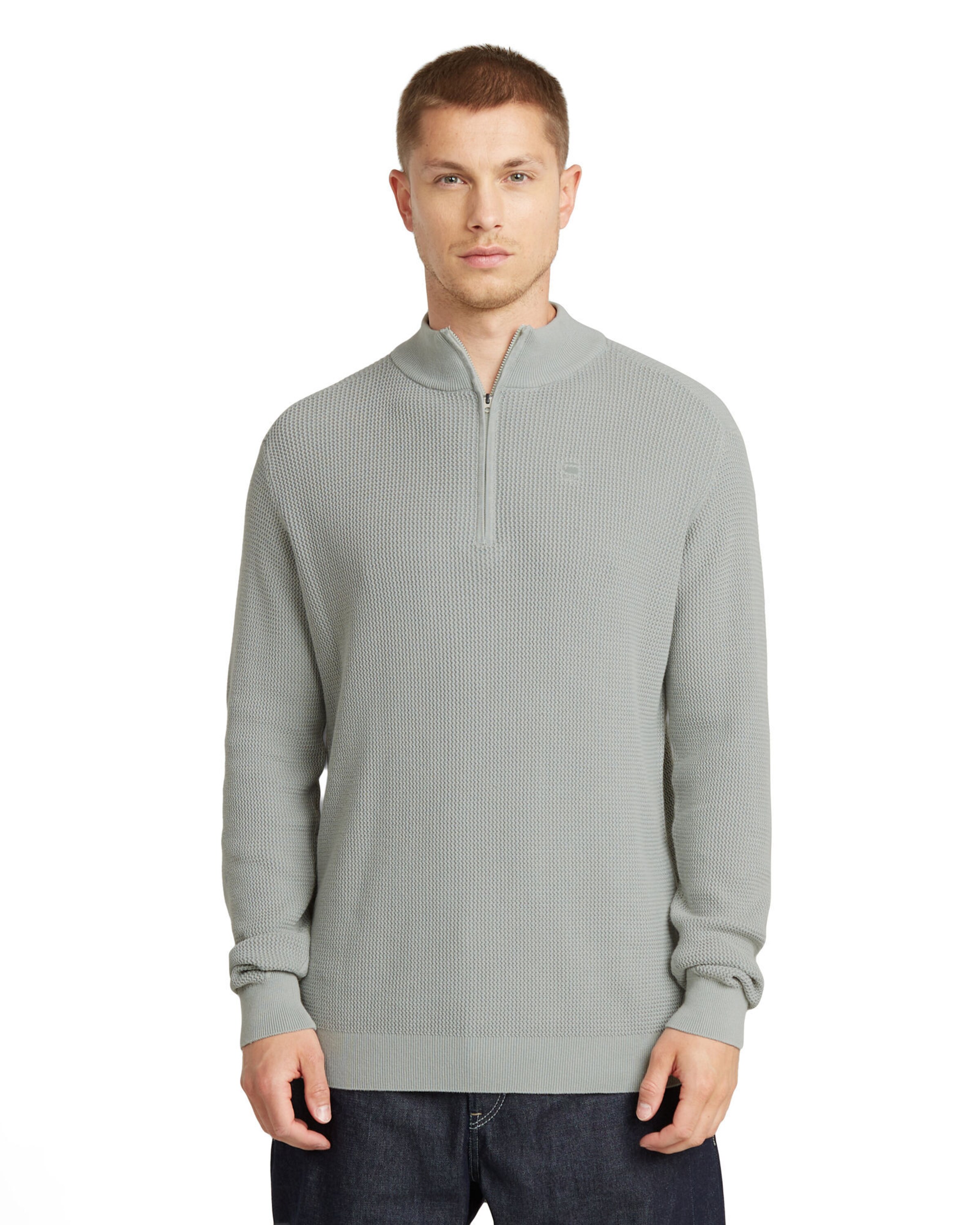 G-STAR Trui 'Skipper Serrated' in Grijs: voorkant