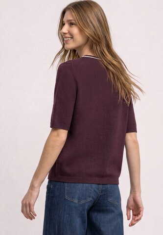 STREET ONE Kurzarm Pullover mit Kontrastdetail in Rot