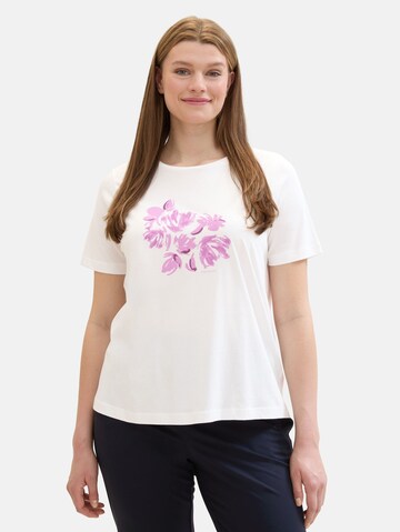 T-shirt Tom Tailor Women + en blanc : devant