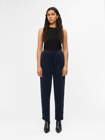 OBJECT Regular Pleat-Front Pants 'Rita' in Blue