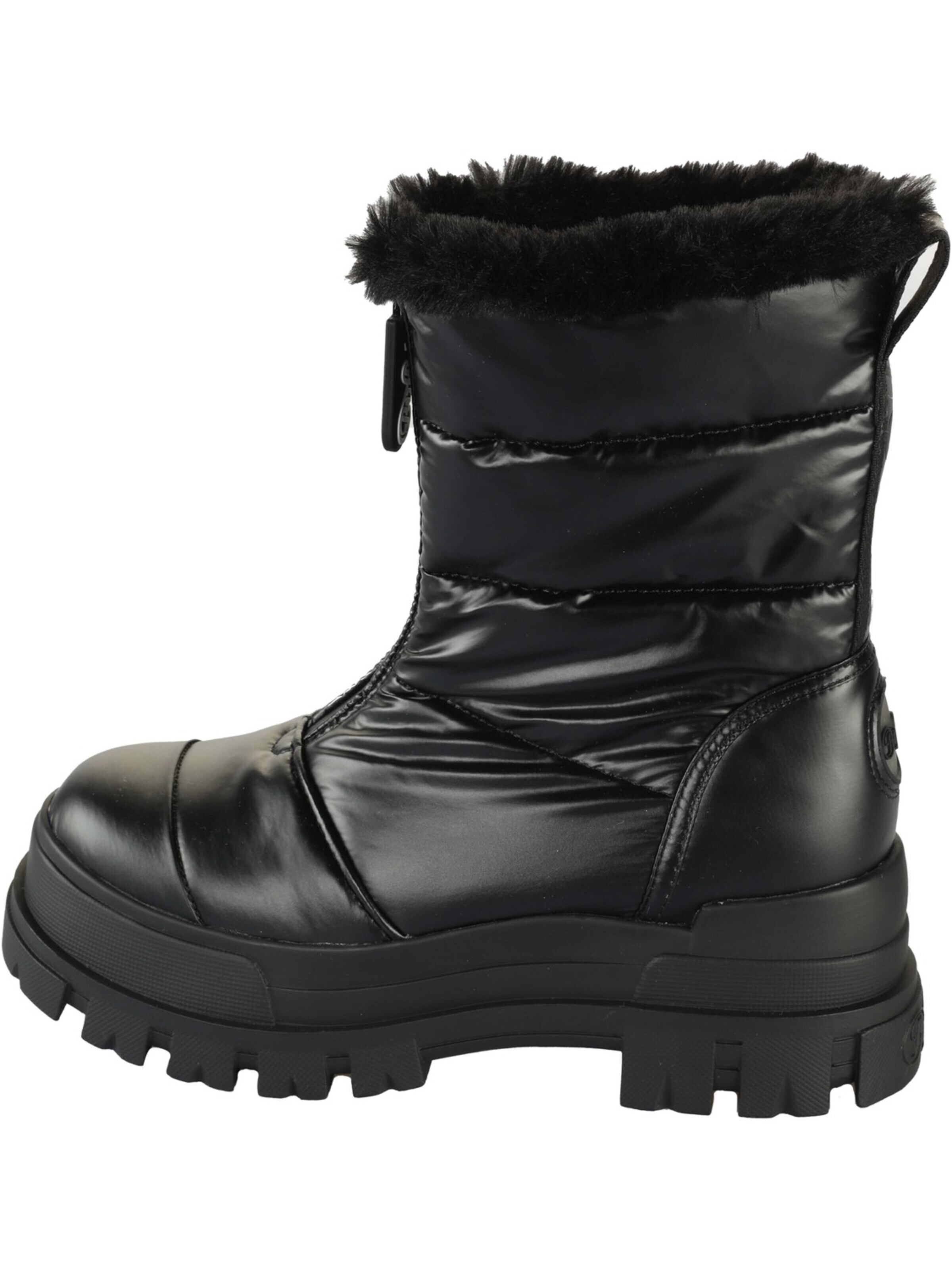 BUFFALO Booties 'Buffalo Aspha Quilt Zip - Schwarz Kunstleder' in Black: front