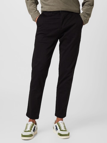 Regular Pantaloni eleganți de la HOLLISTER pe negru: față