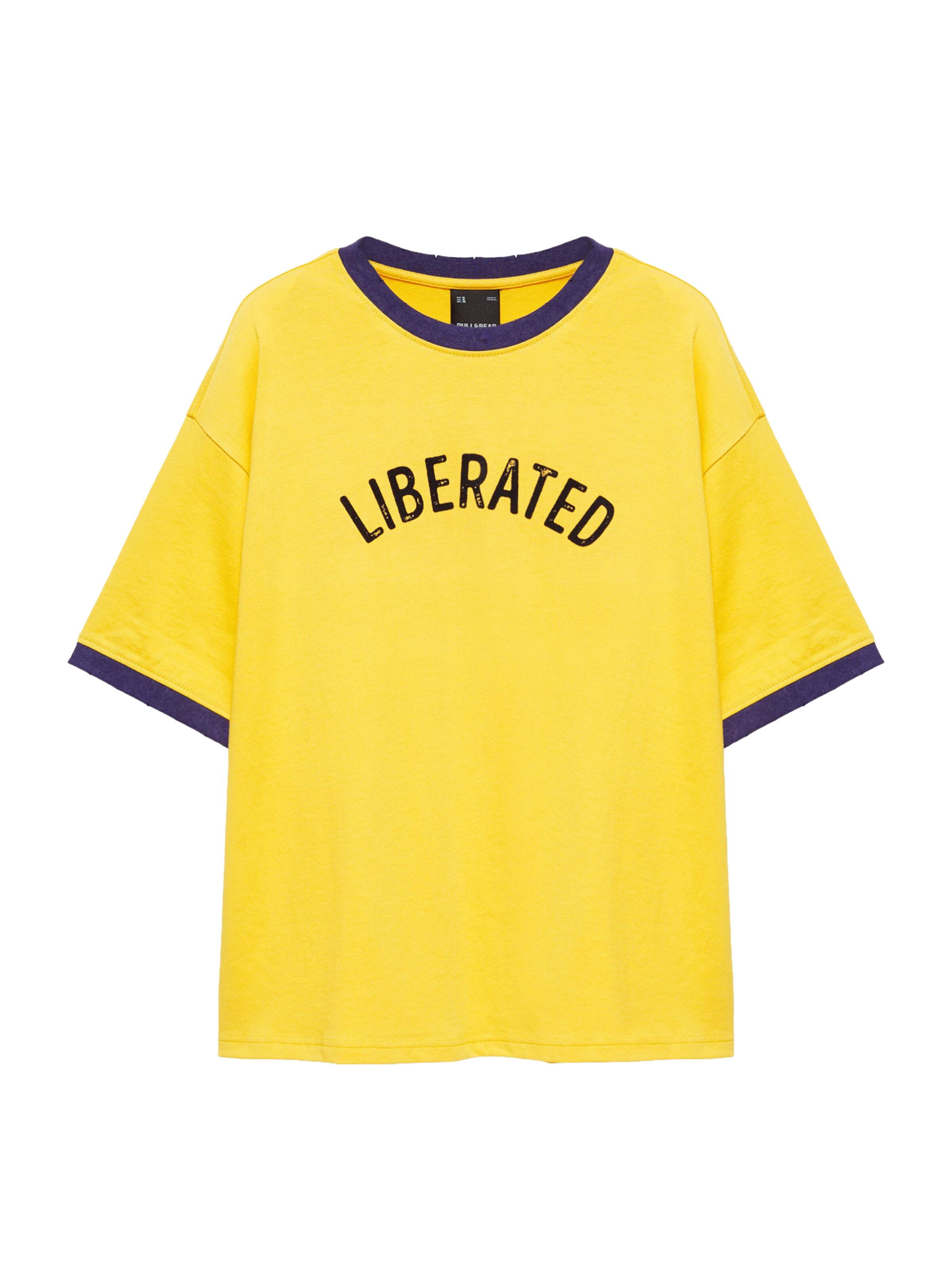 tengerészkék / méz Pull&Bear Póló - XS, Termék nézet