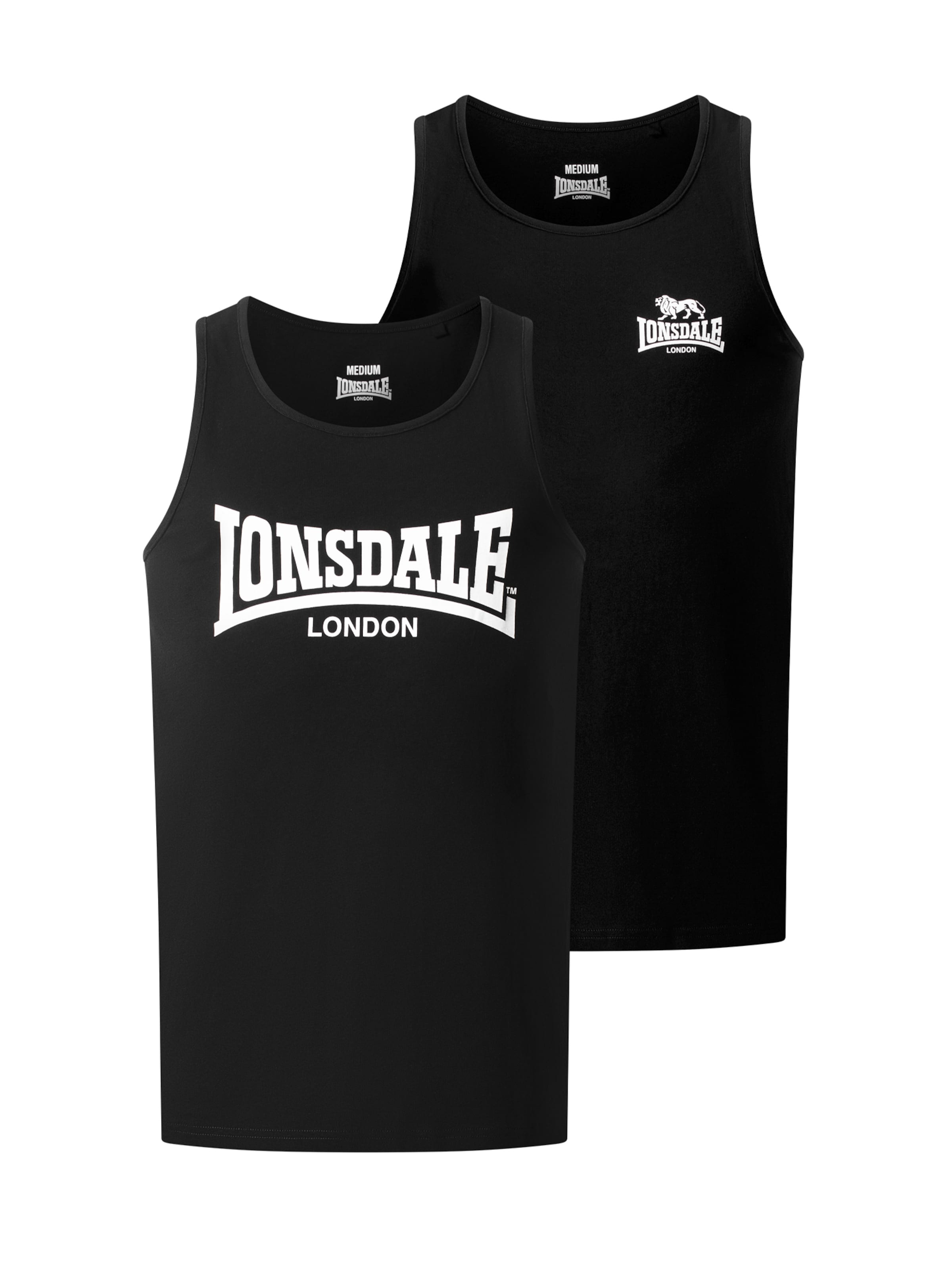 LONSDALE Μπλουζάκι 'Tughall' σε μαύρο: μπροστά