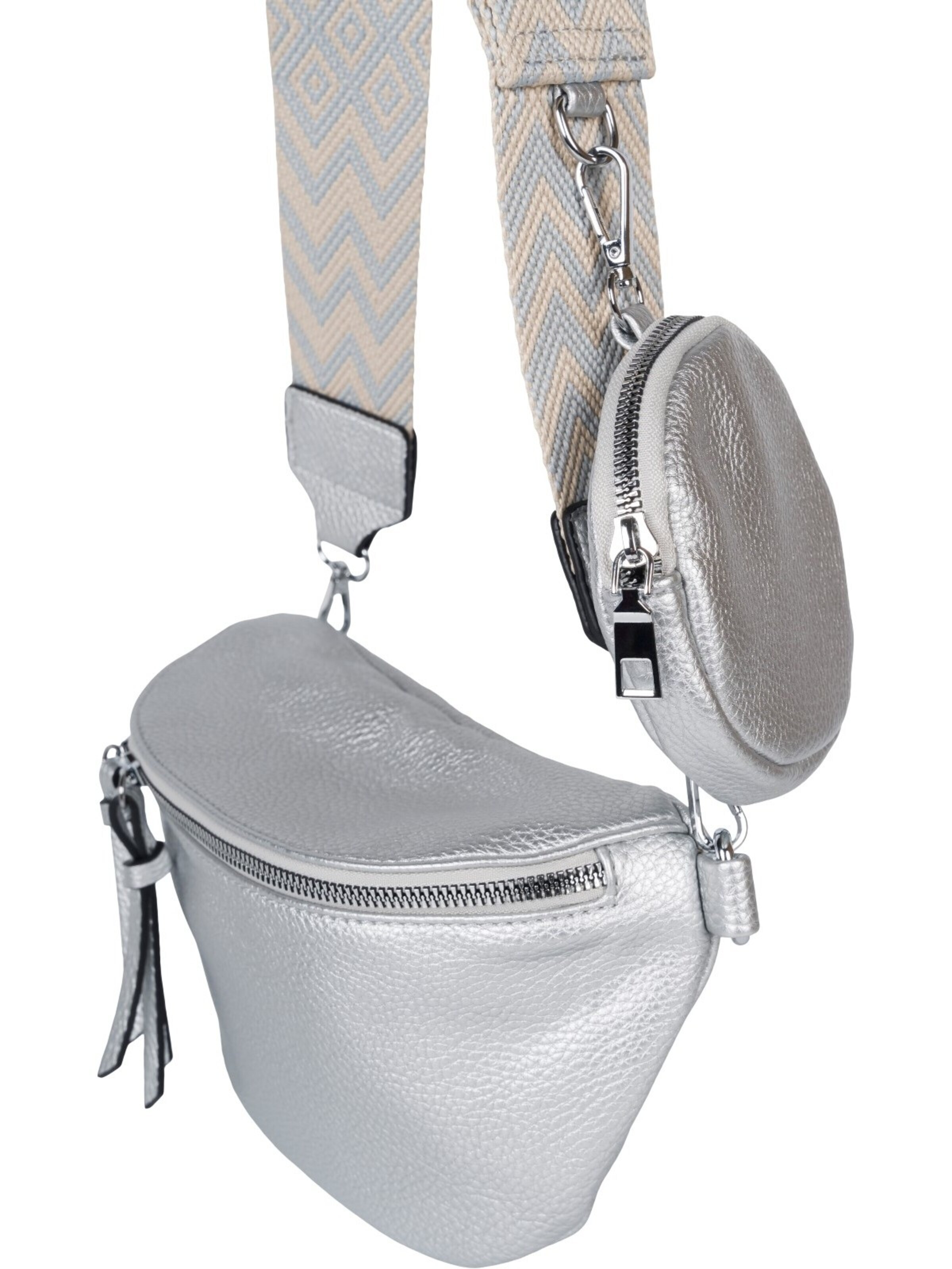styleBREAKER Umhängetasche '2-Teiliges Set Halbmond Crossbody Bag'‌‌‌‌ in Silber