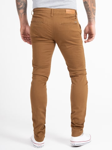 Indumentum Slim fit Chino Pants in Brown