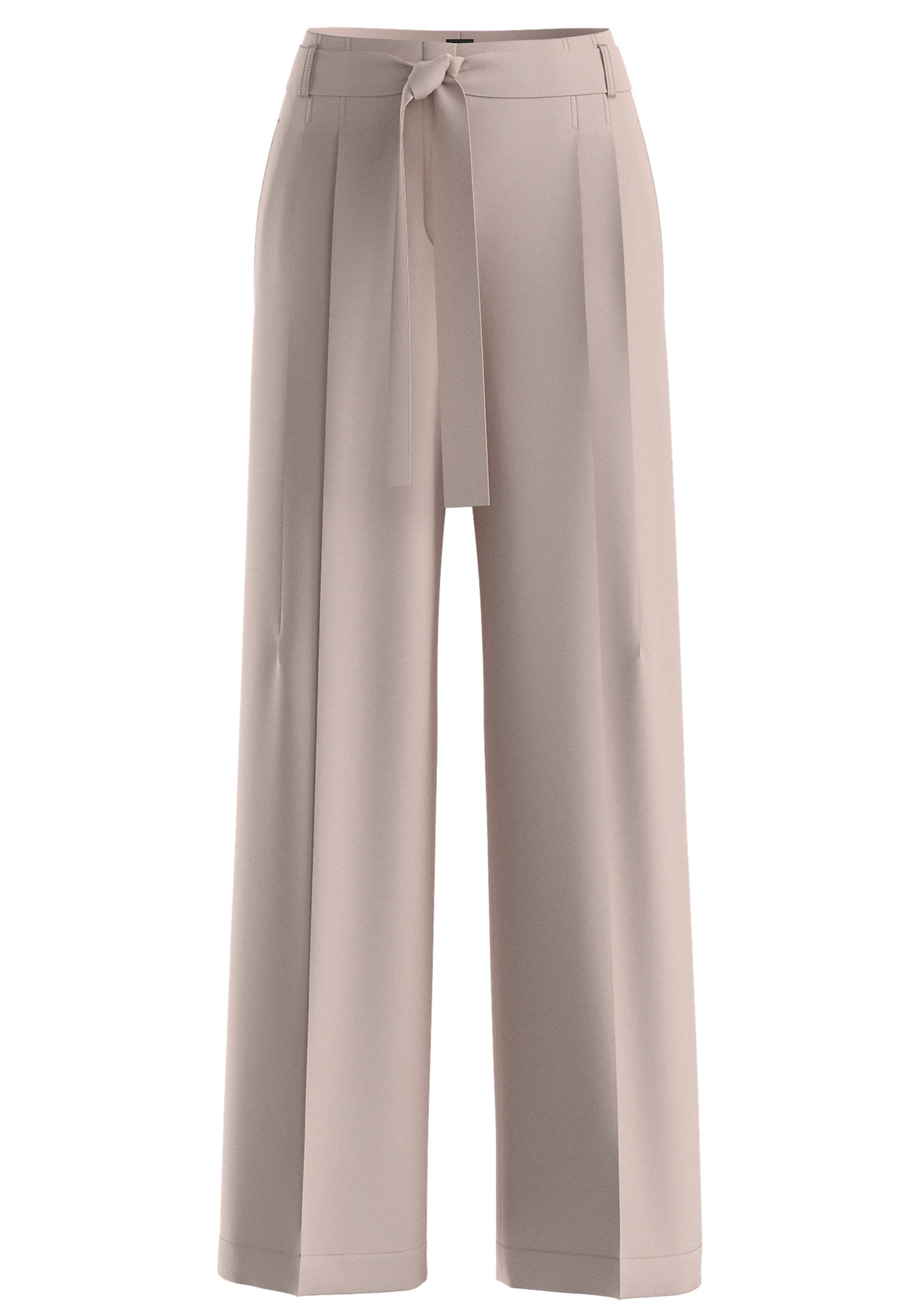 BOSS Pleat-Front Pants 'Tapiana' in Beige: front