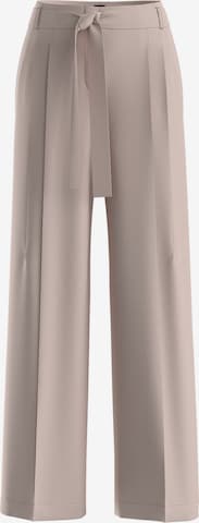 BOSS Pleat-Front Pants 'Tapiana' in Beige: front