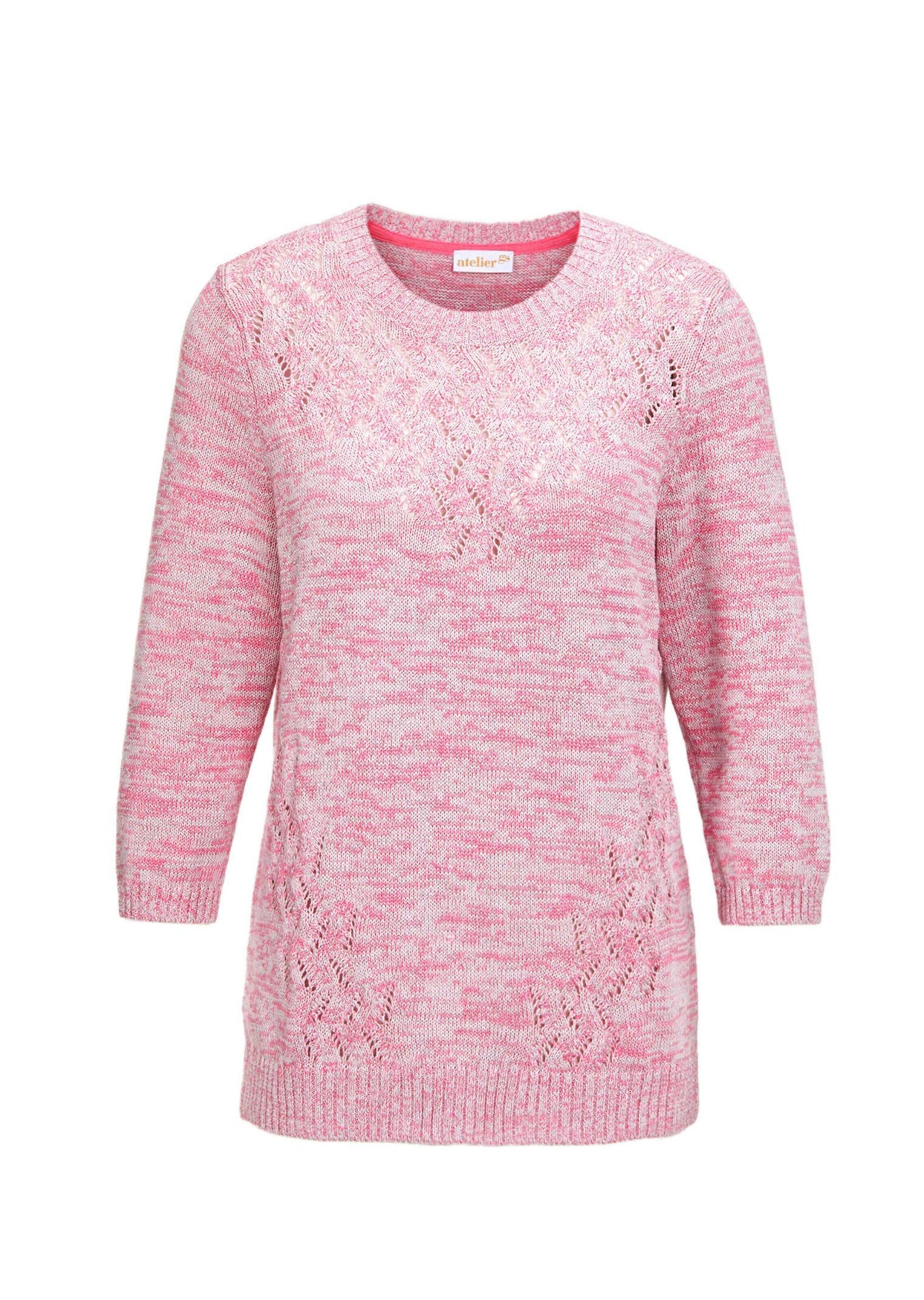 Goldner Pullover in Pink: Vorderseite