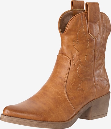 Bottes de cowboy Salinyang en marron : devant