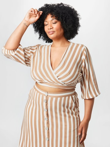 Guido Maria Kretschmer Curvy Bluse 'Clara' i brun: forside