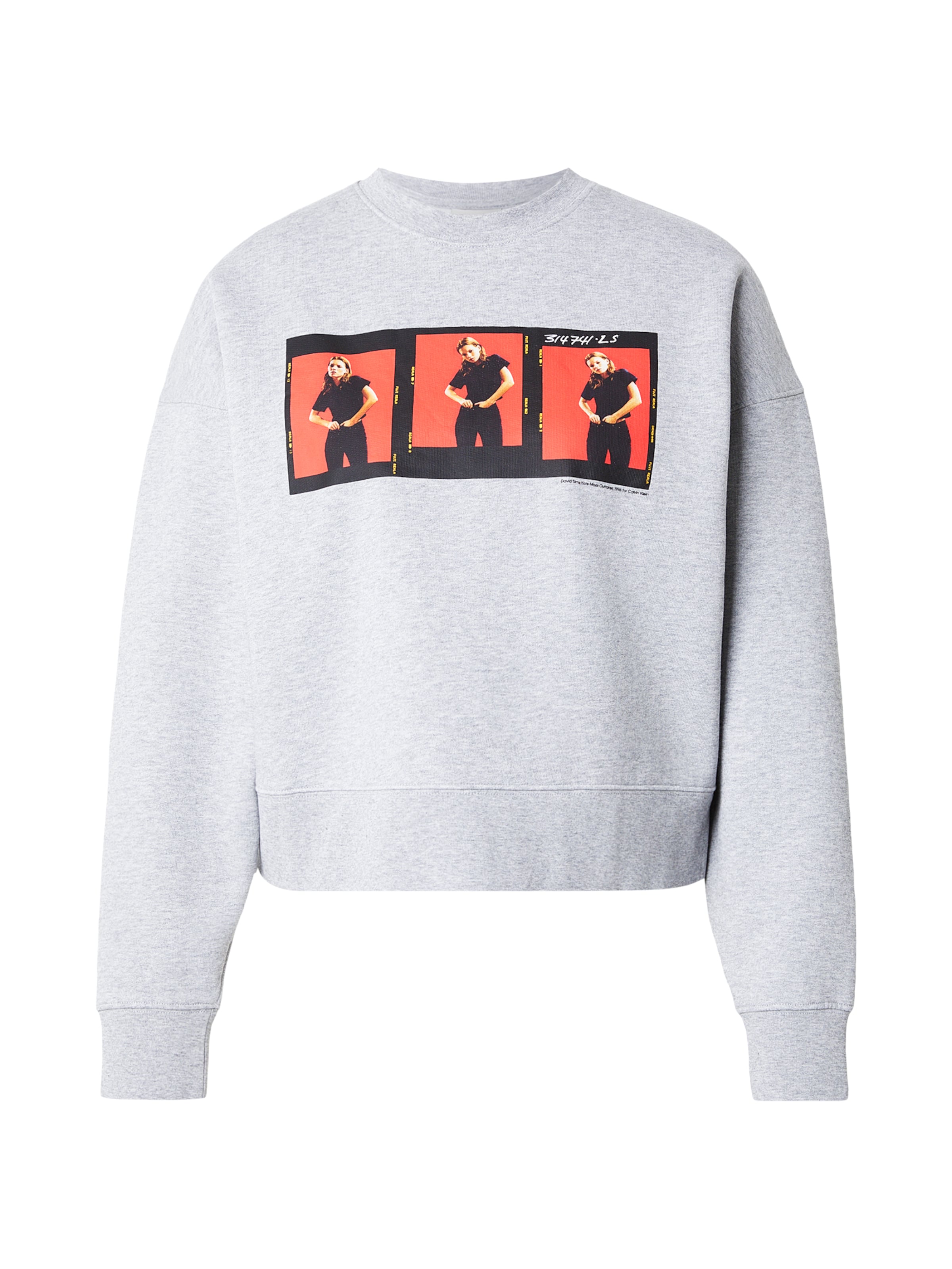 Bluză de molton 'OUTTAKES' Calvin Klein pe bej / gri / portocaliu homar / negru, Vizualizare produs