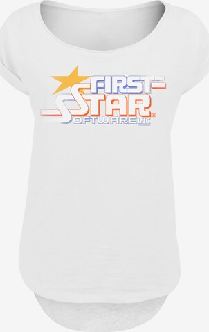 F4NT4STIC Shirt 'Retro Gaming FIRSTSTAR Inc' in Wit: voorkant