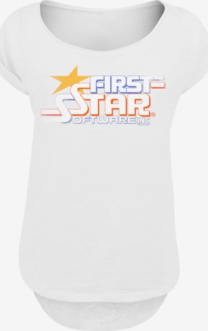 F4NT4STIC Shirt 'Retro Gaming FIRSTSTAR Inc' in White: front