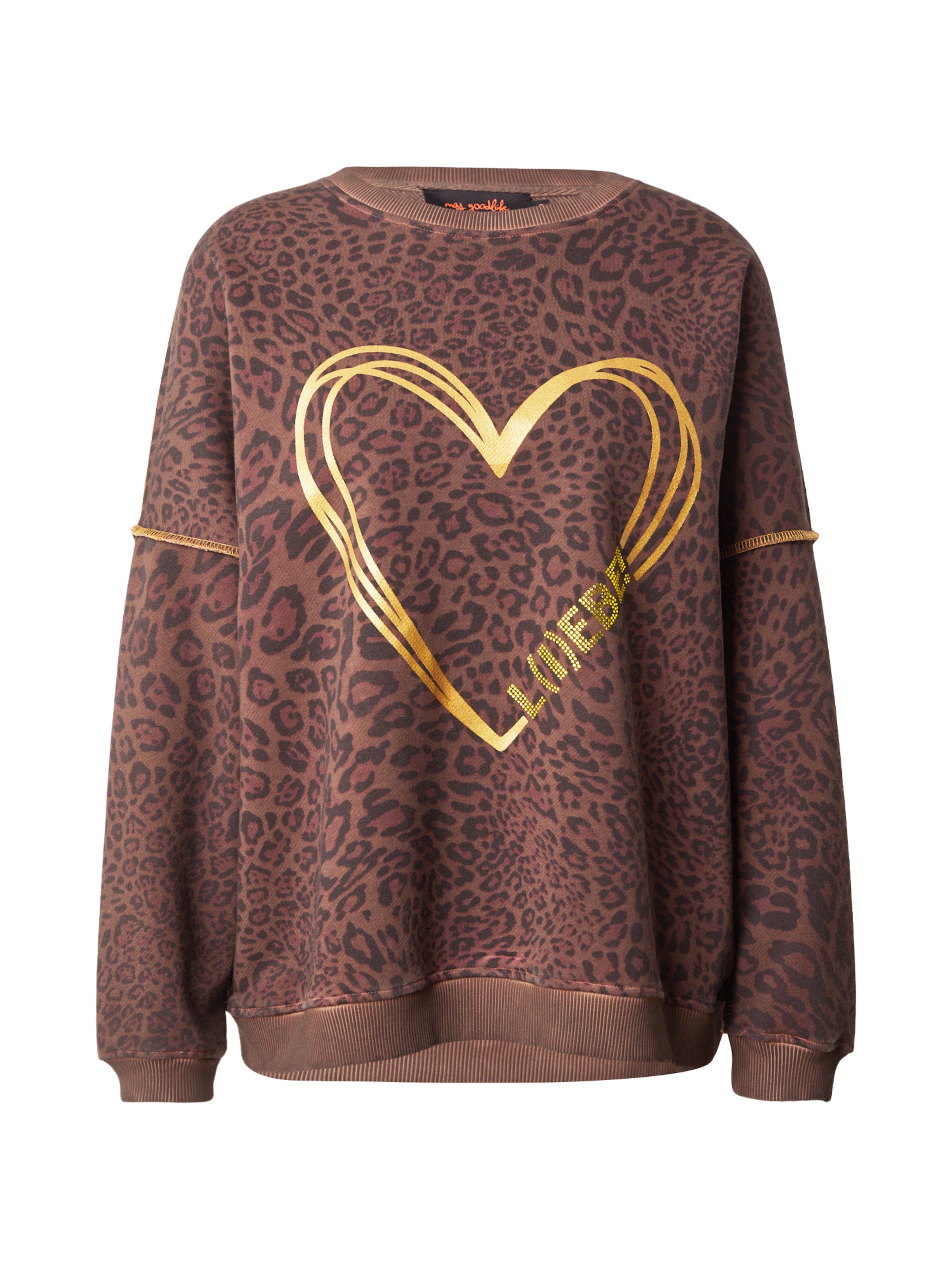 miss goodlife Sweatshirt in XS in Chestnut brown / Umbra / Dark brown / Gold, Item view