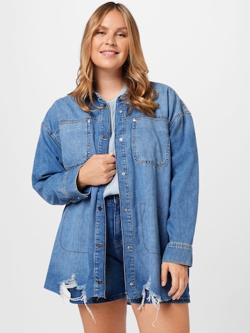 Camicia da donna di River Island Plus in blu: frontale