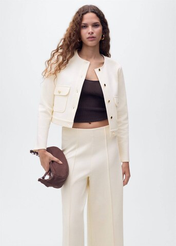 MANGO Blazer 'Grey-h' in Beige: front