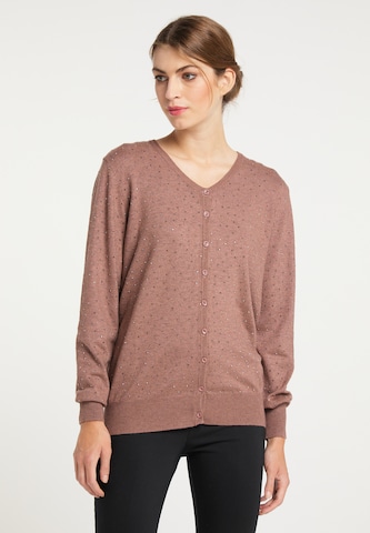 usha BLACK LABEL Knit Cardigan in Pink: front