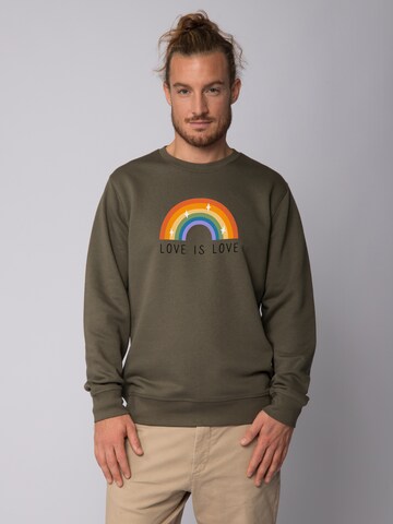 Sweat-shirt ' Love is Love ' Watapparel en vert : devant