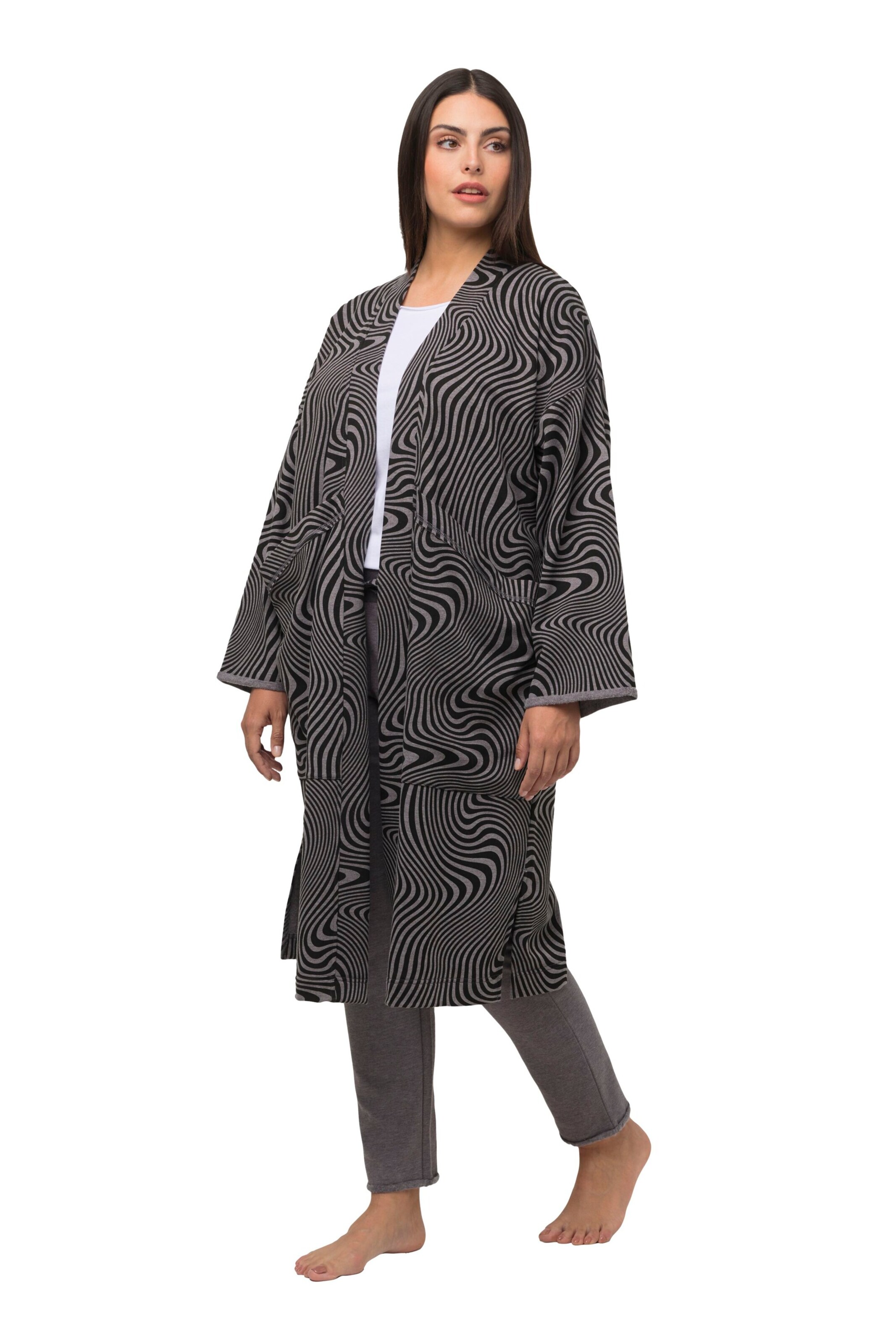 Ulla Popken Sweat jacket in Black