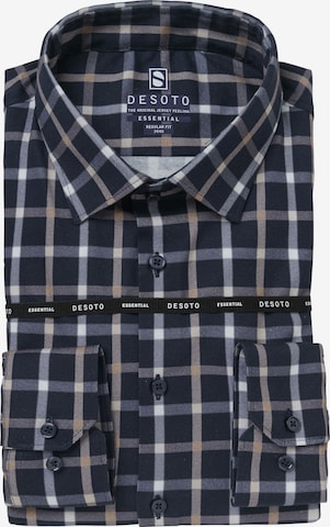 DESOTO Regular Fit Jerseyhemd, atumngsaktiv und bügelfrei in Beige: Vorderseite