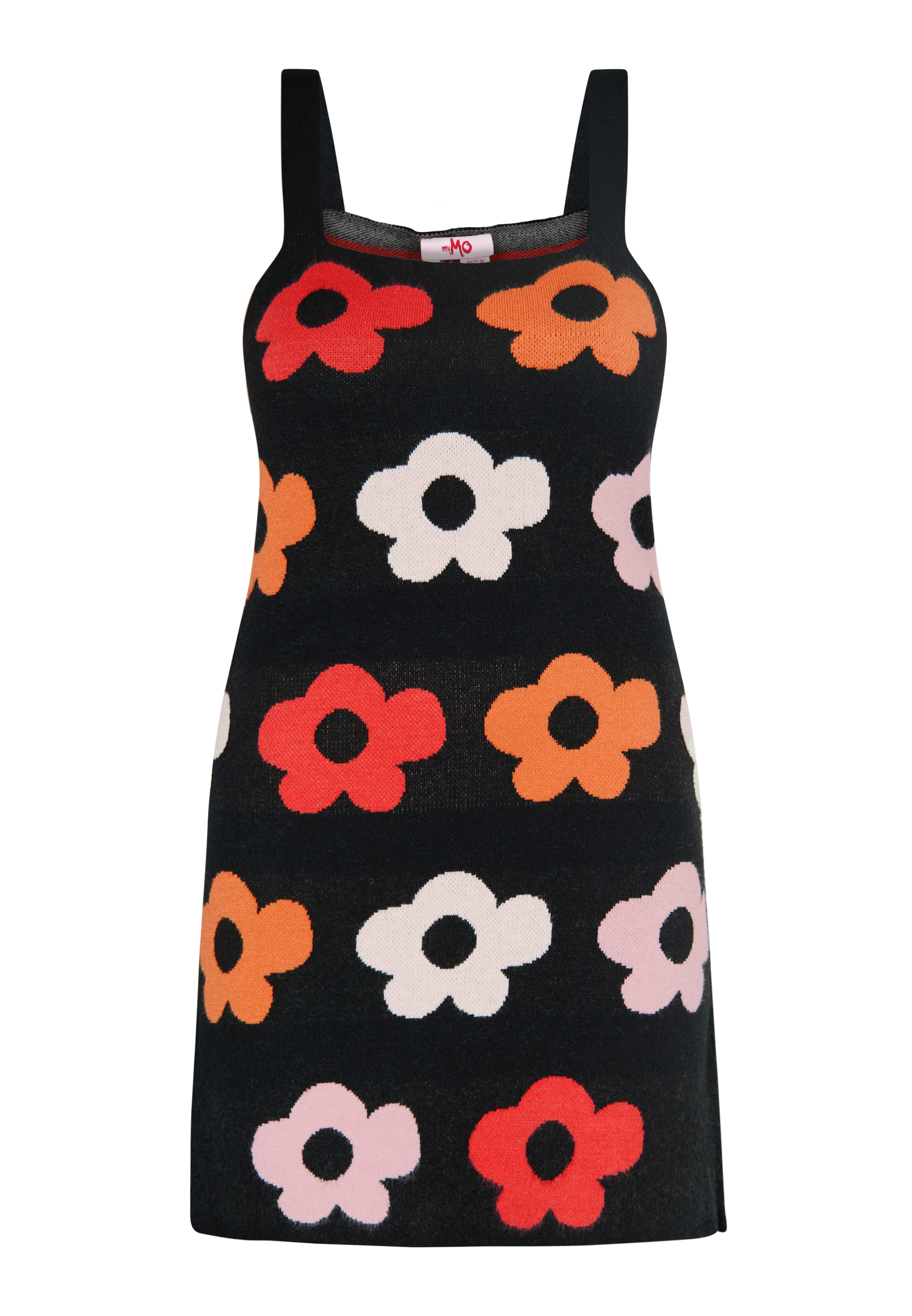 MYMO Sommerkjole i orange / lys rød / sort / hvid, Produktvisning