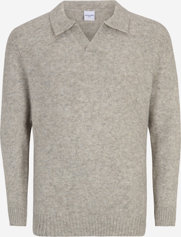 Jack & Jones Plus Sweater 'OLLIE' in Grey: front