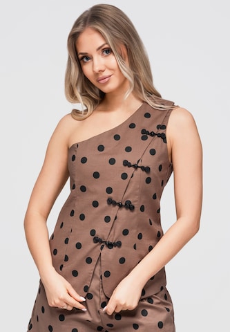 Ombre Blouse in Bruin: voorkant