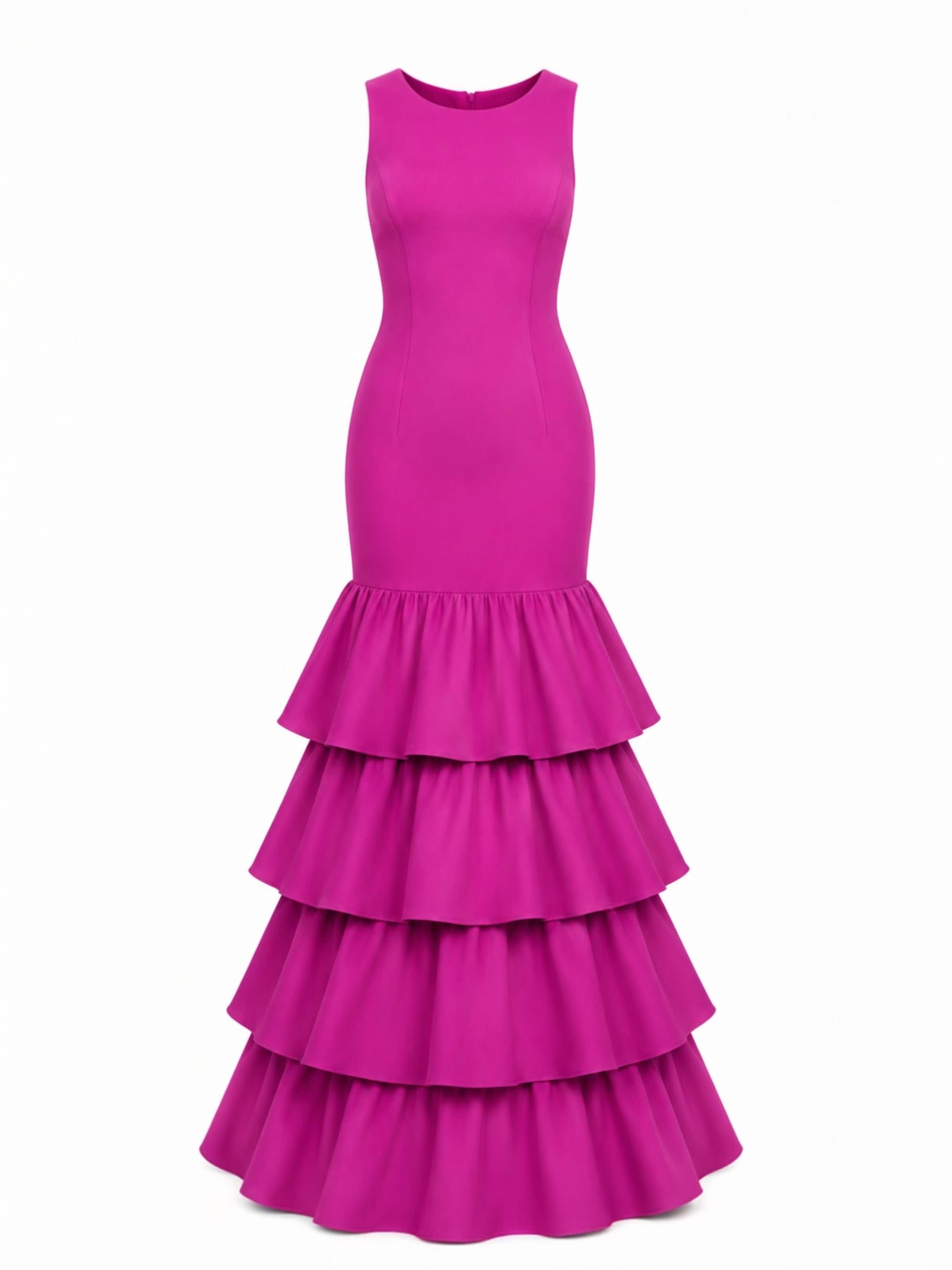 Robe de cocktail 'LOUISE Dark pink' Elena Athanasiadou en rose : devant