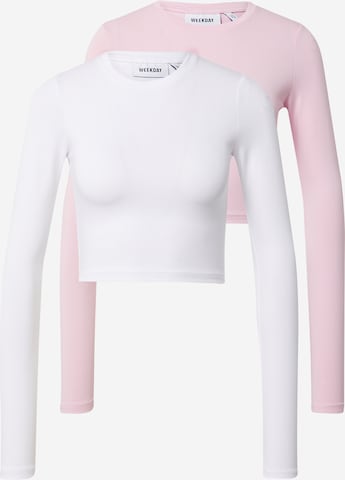 WEEKDAY Shirt in Roze: voorkant