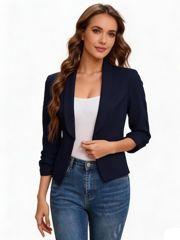 KoJooin Between-Season Jacket 'Damen Jacke Jeansjacke Hemdkragen Knopf Langarm Denim Freizeit Übergangsjacke' in Blue: front