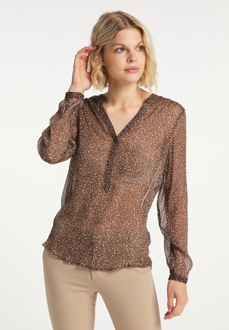 Usha - Blusa en marrón: frente