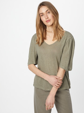 PULZ Jeans T-shirt 'AMALIE' i brun: framsida