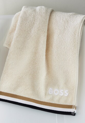 BOSS Shower Towel 'ICONIC STRIPE' in Beige