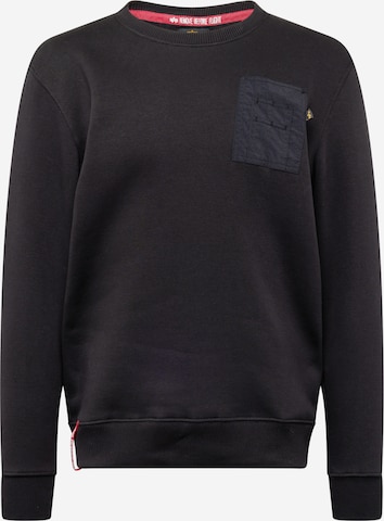 ALPHA INDUSTRIES Sweatshirt in Schwarz: Vorderseite
