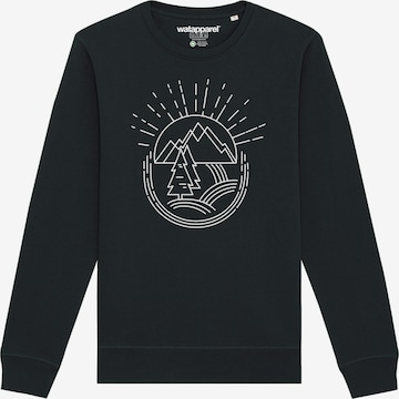 Felpa ' Natur ist schön ' di Watapparel in nero: frontale