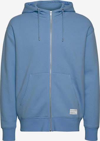 !Solid Zip-Up Hoodie 'Lenz' in Blue: front