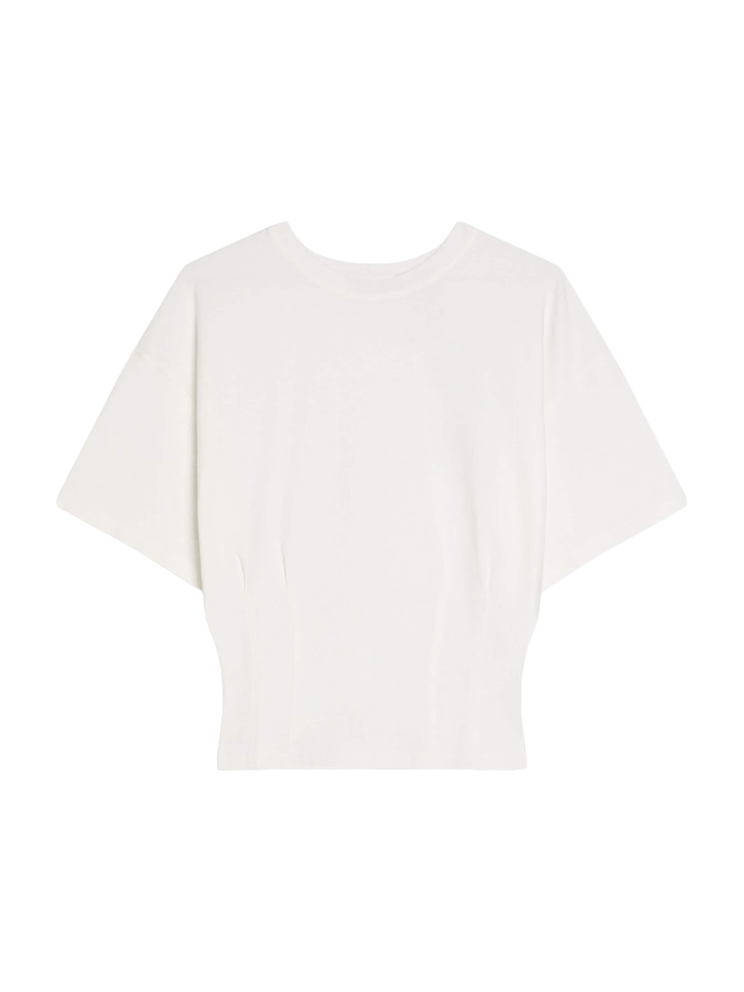 Bershka Póló 'Efecto Corse' - fehér: elől