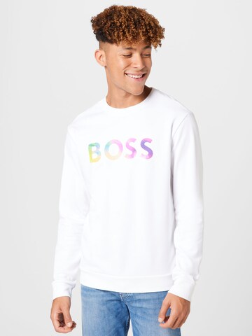 BOSSSweater majica 'Equal' - bijela boja: prednji dio