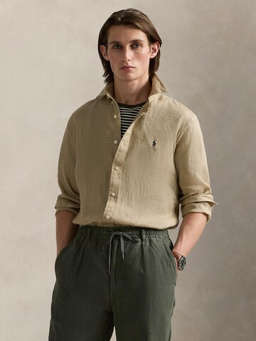 Slim fit Camicia di Polo Ralph Lauren in beige: frontale