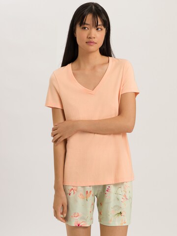 Hanro Pajama Shirt ' Sleep & Lounge ' in Orange: front