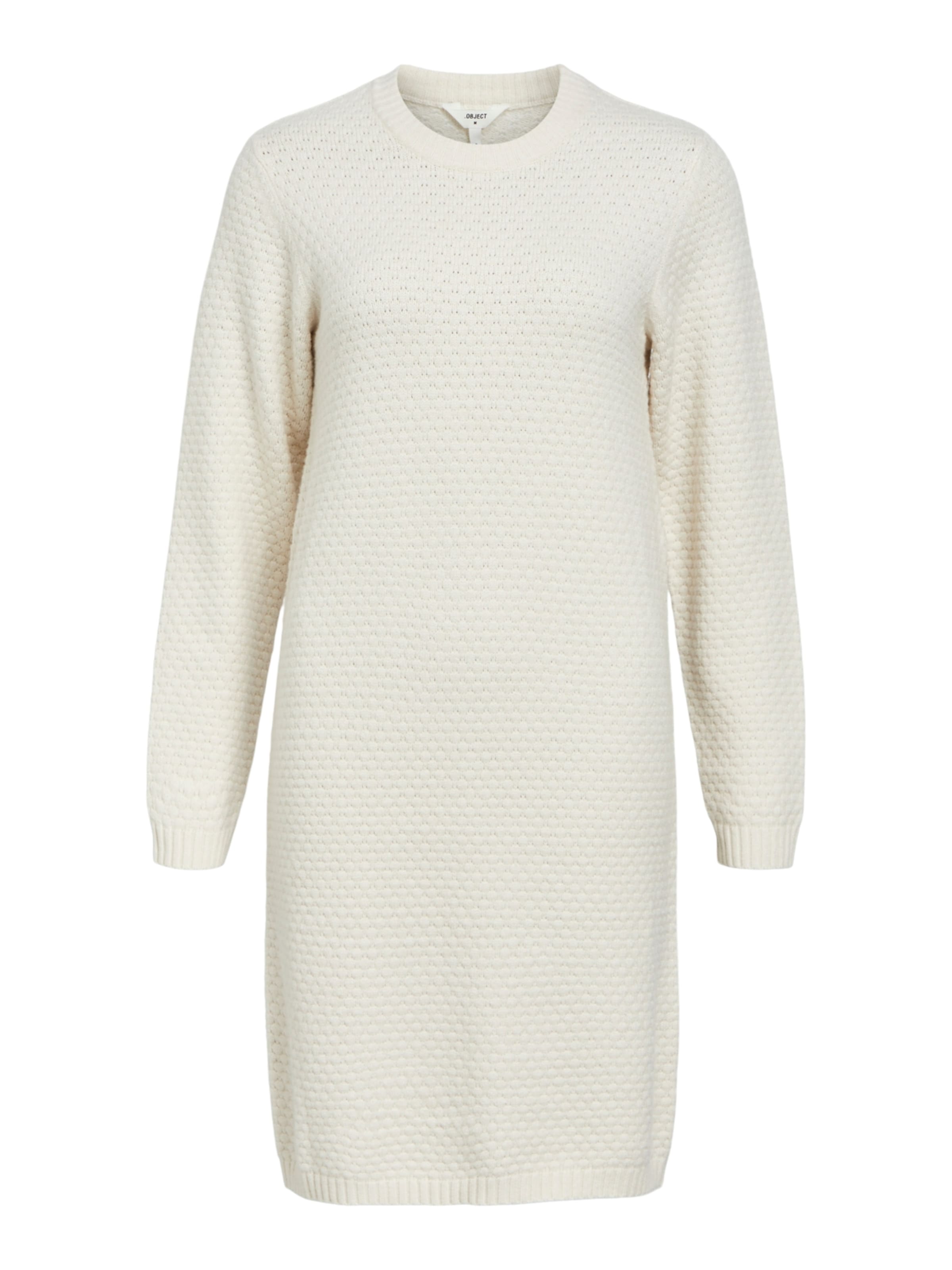 OBJECT Pletena obleka 'OBJFENYA' | bela barva: sprednja stran