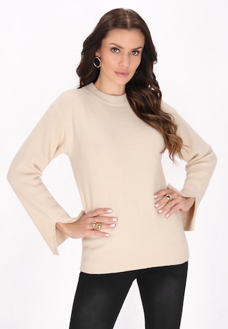 faina - Jersey en beige: frente