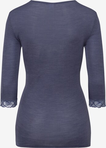 Hanro Undershirt ' Woolen Lace ' in Blue