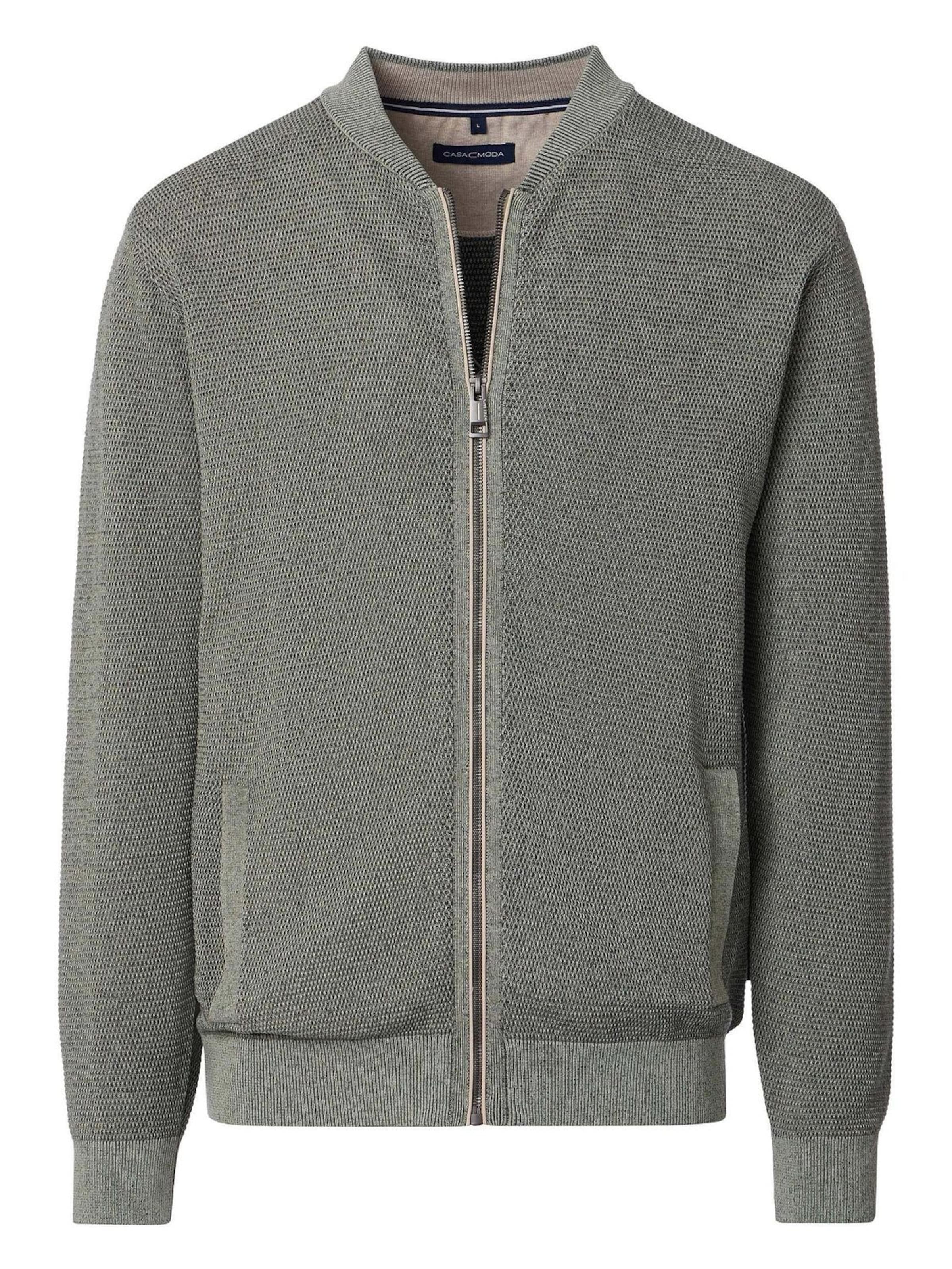 CASA MODA Gebreid vest in Groen: voorkant
