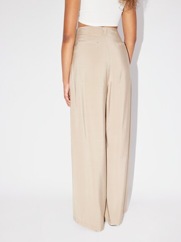 LeGer by Lena Gercke Wide leg Pleat-front trousers 'Chadia' in Beige